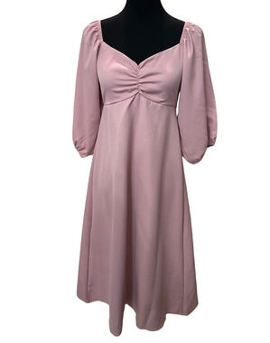 * New - VELVET TORCH ~ Light Pink Puff Sleeve Midi Dress Size S 4/6 FALL~